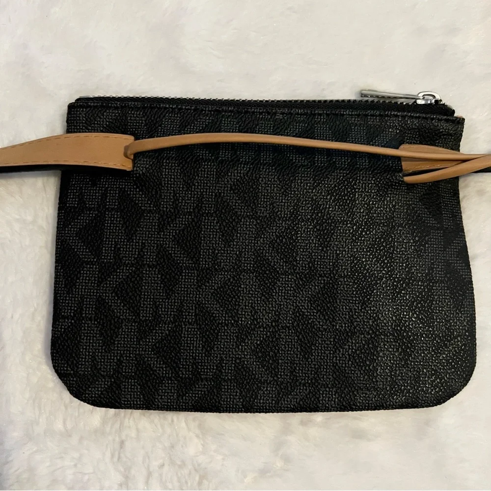 Michael Kors Black MK Logo Designer Belt Bag Fanny Pack Waist Bag